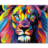 1 x RAW Customer Returns Fuumuui Painting by Numbers Adults and Children Beginners Painting including brushes and acrylic paints 40 x 50 cm - Animals, Colorful Lions - RRP €17.14