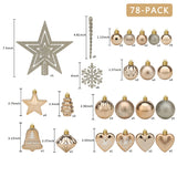 1 x RAW Customer Returns Christmas tree decoration set with 78 hanging Christmas baubles - RRP €30.22