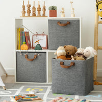 1 x RAW Customer Returns GRANNY SAYS storage cubes for shelves, 4 pieces storage boxes with metal frame, Kallax shelf storage boxes with handles, boxes for organizing children s rooms, folding boxes 30x30x30 cm, grey - RRP €28.22