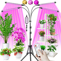 1 x RAW Customer Returns EWEIMA Plant Lamp, Full Spectrum LED Grow Lamp with Stand, 80 LED 4-Head Growth Light with Timer, 3 Color Modes and 10 Dimmable Levels - RRP €45.99