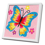 46 x Brand New Diamond Painting Children With Frame, Butterfly Diamond Painting Pictures Children 6 7 8 9 10 11 12 Years, Craft Set Diamond Painting Creative Gifts for Girls and Boys, Home Wall Decor 18 x 18 cm - RRP €510.14