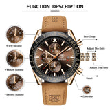 1 x RAW Customer Returns BENYAR Watches Men Chronograph Analog Quartz Brown Leather Strap Wristwatch Men Waterproof Luminous Date Men s Watch Fashion Casual Sport Business Dress Watches for Men Elegant Gift - RRP €44.99