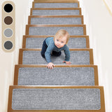 1 x RAW Customer Returns ToStair Non-Slip Wooden Stair Treads, 76x20cm Pack of 15 , Pre-Applied Adhesive, Non-Slip Carpets for Indoor Stairs, Brown - RRP €42.29