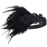 1 x RAW Customer Returns BABEYOND 1920s Headband Women s Gatsby Costume Accessories 21s Flapper Feather Hairband Black - RRP €15.12