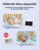 1 x RAW Customer Returns FAKEME baby monitor with camera 5 inch 720P HD IPS display baby monitor camera VOX mode, 4500 mAh battery, night vision, 110 wide angle, temperature sensor 2-way audio, divisible screen, 300M range - RRP €127.04