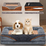 1 x Brand New Dog bed cat bed ergonomic dog sofa, dog cushion, dog basket, soft padding, cover removable and washable, dog couch with high edge for small and medium-sized dogs cats, brown L - RRP €32.99