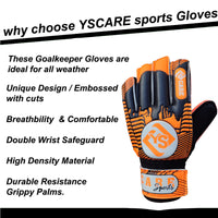 15 x Brand New YSCARE Football Goalkeeper Gloves for Adults and Children, Excellent Safety, Functionality and Wearability - Training and Recreational Games - Football Football for Boys and Youth 6, Orange  - RRP €157.5