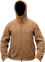 1 x RAW Customer Returns TACVASEN Men s Fleece Jacket Military Outdoor Windproof Jacket with Hood - Size XXL, Sand - RRP €58.46