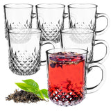 1 x RAW Customer Returns KADAX tea glasses, set of 6, glasses with handle, glass cups for 6 people, dishwasher safe, drinking glasses for coffee, tea, water, juice, drink, juice glasses, water glasses, glass set - RRP €16.94