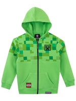 1 x RAW Customer Returns Minecraft Boys Sweatshirts Creeper Zipper Sweatshirt Hoodie TNT Gamer Clothing for Children - Green - 11 to 12 Years - RRP €30.11