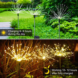 1 x RAW Customer Returns Redefun Solar Garden Lights, 2Pcs 120 LED Solar Firework Lights, Waterproof Star Lights for Lawn and Yard, Wedding Party Warm White  - RRP €22.8