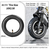 1 x RAW Customer Returns RUTU 10 x 2.50 replacement tires and tube for Smart Self Balancing electric scooter, hoverboard suitable for 10 scooter wheels, 36V, 48V, 400W, 500W, 800W hub motor, high rubber content, 2 pieces - RRP €34.27