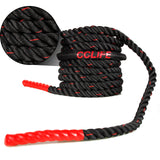 1 x RAW Customer Returns CCLIFE Battle Ropes Battle Rope 9m 12m 15m 38mm Fitness Sport Rope Training Rope Fitness Rope Sports Rope Battle Rope for Gym Muscle Building, Size 9m with red protective cover and holder - RRP €55.02