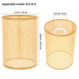 1 x RAW Customer Returns Angoily Rattan Drum Lampshade Replacement E27-E14 Barrel Lampshade Clip on Natural Woven Cylinder Light Cover For Chandelier Table Desk Lamps - RRP €20.03