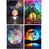 22 x Brand New JaAoyoo Diamond Painting, 4 Pack Diamond Painting Pictures Adults, Diamond Painting Moon DIY 5D Diamond Painting Set for Home Wall Decoration 30 x 40 cm - RRP €399.08