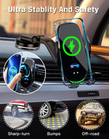 1 x RAW Customer Returns Car phone holder with charging function, Smart Sense Qi 15W Fast Wireless Charger Car Inductive Charging Automatic Induction Car Charger Car Suction Cup for iPhone 12 13 14 Pro Max Mini Plus - RRP €34.65