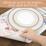 1 x Brand New Arquiel Set of 6 Washable Placemats, Heat Resistant Placemat, Easy Cleaning, Non-Slip, Ideal for the Kitchen Table Thanksgiving Day, 33x48CM maple and pumpkin  - RRP €22.8