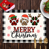 1 x Brand New Christmas placemats, 32x45cm Christmas placemats in a pack of four, linen Santa Claus placemats, for the Christmas table placemats01  - RRP €20.4