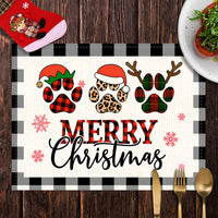 1 x Brand New Christmas placemats, 32x45cm Christmas placemats in a pack of four, linen Santa Claus placemats, for the Christmas table placemats03  - RRP €20.4