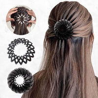 1 x Brand New VidFair 3 Pieces Vintage Bird Nest Hair Clips Ponytail Hair Clip Geometric Retractable Hair Loops Expandable Ponytail Holder Bird Nest Hairstyle Headbands for Women Ladies - RRP €9.88