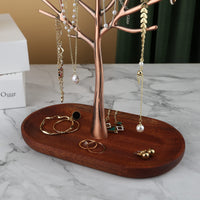 1 x RAW Customer Returns MORE LESS Branch Jewelry Stand with Wooden Tray Color Luxury Tree Tower Hanging Storage Pieces for Rings Earrings Necklaces Bracelets Suitable for Living Room Bathroom Office etc. - RRP €19.99