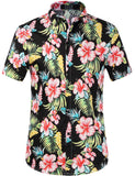 1 x RAW Customer Returns SSLR Men s Hawaiian Shirt Short Sleeve Floral Summer Leisure Cotton Short Sleeve Shirt Men Casual Design Black XXL - RRP €25.9