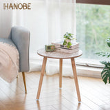 1 x RAW Customer Returns Hanobe side table round table wood brown small balcony side tables for living room with 3 wooden legs brown small boho outdoor couch tables for the garden, 45 x 45cm - RRP €45.36