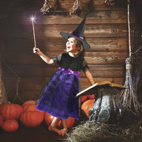 1 x RAW Customer Returns Dereine Witch Costume Girls, Halloween Costume Children, Witch Costumes with Hat, Witch Costumes for Children, for Halloween, Carnival, Cosplay Party 130, B  - RRP €17.57