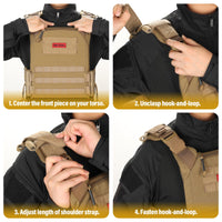 1 x RAW Customer Returns OneTigris FYR Plate Carrier, Tactical Plate Carrier Quick Release System Airsoft Vest, Adjustable MOLLE Plate Carrier Chest Protector for Paintball Police Airsoft Coyote Brown  - RRP €99.99