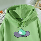 4 x Brand New Women s Fleece Hoodie Girls Teenager Skateboard Frog Kawaii Hoodie Winter Warm Hooded Pullover Sweatshirt Tops XXL, Green-2  - RRP €110.4