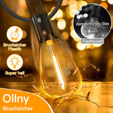 1 x RAW Customer Returns Ollny outdoor fairy lights 7.5M, outdoor fairy lights with 13 1 ST38 light bulbs, waterproof LED fairy lights for garden, camping, gazebo, patio, weddings, parties - RRP €19.99