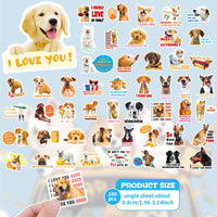 8 x Brand New Amaxiu 100pcs Funny Dog Stickers, Cute Animal Aesthetic Stickers Waterproof Vinyl Decorative Stickers for Scrapbooking Planner Diaries DIY Crafts - RRP €163.2