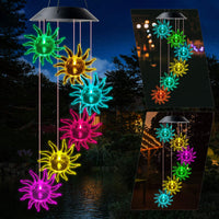 1 x RAW Customer Returns JIAUFU Solar Wind Chime Sunflower, Color Changing LED Hanging Light Solar Lights, Lawn Garden Decoration, Wind Chime for Garden Decoration Outdoor, Yard, Patio and Home Decoration - RRP €19.15