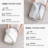 1 x RAW Customer Returns MURISE Compression Packing Cubes, 5 Set Suitcase Organizer for Travel Essentials, Expandable Travel Organizer Set, Lightweight Packing Bags for Backpack, Packing Cubes for Men Women, Beige - RRP €20.6