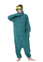 1 x RAW Customer Returns LorranTree Platypus Costume Onesie Perry Platypus Animal Costume Women Men Pajamas Christmas Carnival One-Piece YZS-Green-M - RRP €30.99