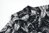 1 x Brand New Olmecs Hawaiian Shirt Men Funky Short Sleeve Hawaiian Flower Print Men s Beach Shirt Black Leaves S - RRP €22.8