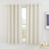 1 x RAW Customer Returns KGORGE linen curtain semi-transparent living room curtains with eyelets set of 2 160cm x 140cm HxW linen look curtains semi-transparent kitchen curtains short country house curtain linen look natural color - RRP €29.45