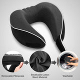 1 x RAW Customer Returns HOMIEE Neck Pillow Airplane Car Travel Pillow Neck Roll Memory Foam Travel Neck Pillow Travel Comfy Ergonomic Neck Support Pillow Orthopedic Pillow Head Pillow Adults New Black  - RRP €25.89