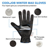 11 x Brand New COOLJOB Waterproof Winter Gloves, Warm Cycling Gloves With 3M Thinsulate Insulation , Thermal Gloves Men Women for Skiing, Running, Driving, Climbing, Blue ML  - RRP €252.89