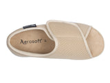 1 x RAW Customer Returns Aerosoft Rehab Sandal Stretch 14 Women Men Velcro Width GH Non-Slip Beige, 42  - RRP €59.27