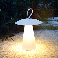 1 x RAW Customer Returns LUCOZA LED Table Lamp Mushroom Lamp with Handle, Wireless Dimmable Portable Camping Electric Lantern Night Light with Type-C Charging Port, Table Lamp for Indoor Living Room Bedroom, White - RRP €28.22