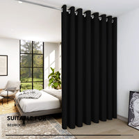 1 x RAW Customer Returns Deconovo Curtain Opaque with Eyelets Curtains Children s Room Blackout Curtain Thick Thermal Curtain Cold Protection Thermal Curtain Heat Protection, 214 x 254 cm Height x Width , Black, 1 Piece - RRP €40.33