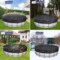 1 x RAW Customer Returns Aipwerer round pool cover for 556 cm pools 510-556cm , round pool tarpaulin winter 600D Oxford, UV-resistant, pool covers with drawstring and ground nails for swimming pools 560x20cm  - RRP €81.62