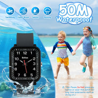 1 x RAW Customer Returns Edillas Analogue Wrist Watch for Children Teenagers Boys, 50M Waterproof Watch for Students with Soft Silicone Strap, Children Teenagers Ages over 8 Years - RRP €19.99