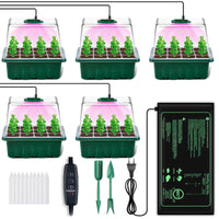 1 x RAW Customer Returns YAUNGEL indoor greenhouse cultivation box with plant lamp heating mat, 5 pieces mini greenhouse cultivation set with timing controller adjustable brightness, thick greenhouse with lid and ventilation - RRP €31.06