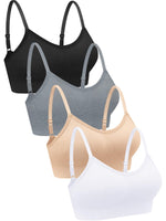 1 x RAW Customer Returns Geyoga 4 Pack V Wireless Sports Bra XX-Large, Black, Light Grey, White, Pink  - RRP €31.99