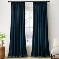 1 x RAW Customer Returns PONY DANCE Velvet Curtain Living Room Opaque Curtains with Ruffle Tape Set of 2 Velvet Curtains Gray Velvet Curtains Living Room Thermal Curtain Cold Protection Blackout Curtain H 240 x W 132 cm 300 g m  - RRP €47.34