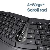 1 x RAW Customer Returns Perixx Periduo-606, Ergonomic Wireless Compact Keyboard and Vertical Mouse Desktop Set, Split Keypad, 4-Way Scroll Wheel, Adjustable Wrist Rest and Flat Keys with Vertical Mouse - RRP €54.99