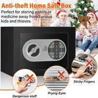 1 x RAW Customer Returns 14L Safe, Small Furniture Safe with Fireproof Waterproof Money Bag, for Home with Combination Lock, Mini, Children s Wall Safe for Cash, Medicines, Jewelry, 23 17 17cm, Black - RRP €45.99