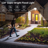 1 x RAW Customer Returns 100 watt LED spotlight outdoor light with motion detector 8000LM 6000K-6500K spotlight white floodlight dimmable outdoor spotlight with remote control IP67 waterproof floodlight for garden garage - RRP €33.56